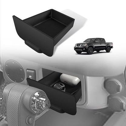 Muslogy Storage Drawer Tray Compatible with 2005-2021 Nissan Frontier Accessories Center Console Organizer Anti-Slip Cubby Silicone Insert Extra Storage Box (Fits Trims with Console Hole Only)