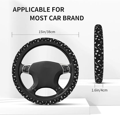 Gothic Steering Wheel Covers Non Slip Neoprene Universal 15 Inch Steering Wheel Protector Car Cover for Men Women