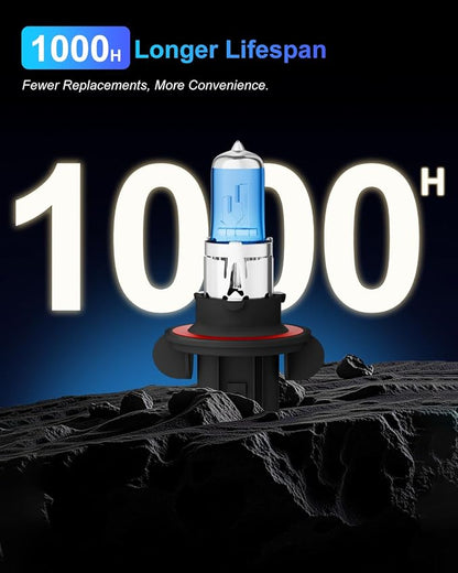 9008/H13 Halogen Headlight Bulbs, Standard High Beam or Low Beam or Fog Light Bulb, DC 12V 55W 5000K,4000 Lumens,Head Light Bulbs for Car,High Brightness Headlight Bulb, Pack of 2