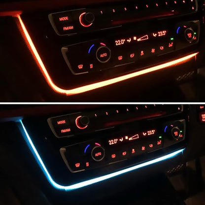 Jaronx Compatible with BMW LED Console Panel Ambient Light for 3 Series F30 F31 4 Series F32 F33, Radio AC Control Panel Ambient Lights Console Panel Replacement with Dual Color LED Ambient Lighting