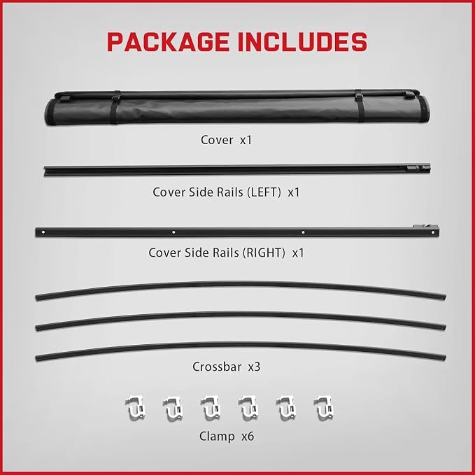 RHOBRA Soft Roll-Up Truck Bed Tonneau Cover Compatible with 2016-2023 Toyota Tacoma 5ft Bed (Excl. Trail Edition) | 26.5oz Heavy-Duty Vinyl | Weather Resistant Bed Cover for Pickup Truck | No-Drill