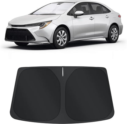 TINGLU Sun Shade for Toyota Corolla 2020-2025 2026(Not for Corolla Cross) Accessories Windshield Sun Shade Window Shade UV Rays Protection Sun Visor Cover with Steering Wheel Sunshade Storage Bag