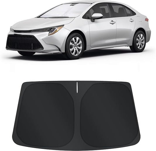 TINGLU Sun Shade for Toyota Corolla 2020-2025 2026(Not for Corolla Cross) Accessories Windshield Sun Shade Window Shade UV Rays Protection Sun Visor Cover with Steering Wheel Sunshade Storage Bag