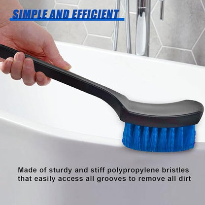 ZIMISI 8.3×2.5 Inch Car Wash Brush, Soft Bristle Short Handle Carpet Cleaning Brush, Scrub Brush for Floor Mats, Tires, Automotive Wheel Bushes for Vehicle Interior & Home (Blue)