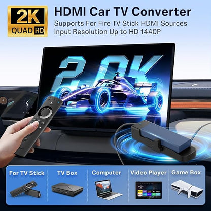 Carlinkit FireDrive Link Pro HDMI Car TV Converter for Fire TV Stick Streaming, Wireless Apple CarPlay & Android Auto Adapter, Compatible with Wired CarPlay Cars, 3 in 1 Dongle, Plug & Play