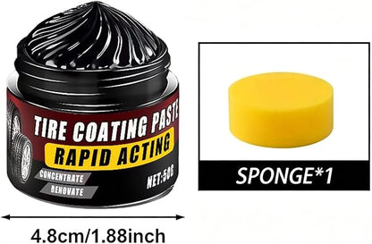 Premium Tire Coating Paste Rapid Acting, Tire Nourish Cream & Trim Restorer, Cera para NeumáTicos, Bring Back The Original Deep Black Shine to Rubber and Plastic (4Pc)