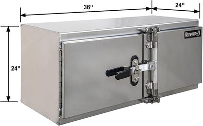 Buyers Products 1762639 Smooth Aluminum Underbody Truck Tool Box With Cam Lock Stainless Steel Double Barn Door, 24 x 24 x 36 Inch, Made In The USA