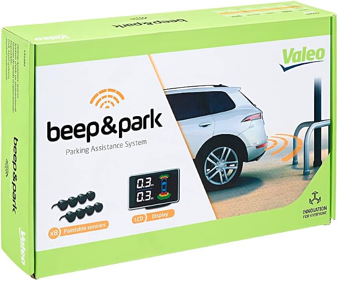 VALEO 632202 - Parking Assistance System - BeepandPark Kit: 8 Sensors + 1 LCD display - Front and Rear Installation