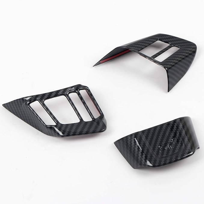HIGH FLYING Carbon Grain Car Interior Accessories Steering Decoration Trim ABS 3pcs for Subaru WRX STI 2016 2017 2018 (NOT Fit Turbo CVT)