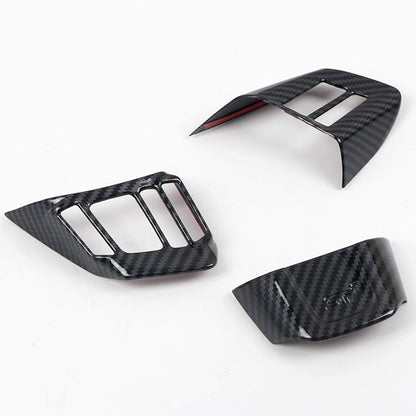 HIGH FLYING Carbon Grain Car Interior Accessories Steering Decoration Trim ABS 3pcs for Subaru WRX STI 2016 2017 2018 (NOT Fit Turbo CVT)
