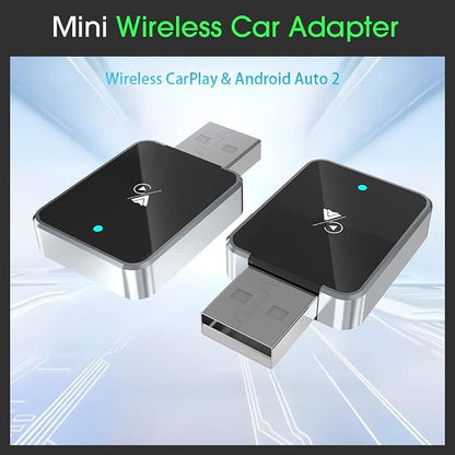 2026 Upgraded Wireless CarPlay & Android Auto Adapter – Convert Wired to Wireless, Fast Auto-Connect, Stable No-Lag Connection, Plug & Play USB-C Dongle(Silver)