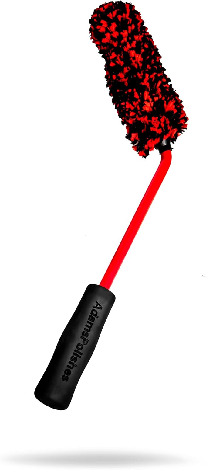 Adam's Polishes Angled Wheel Detailing Brush - Car Cleaning Wheel Brush |Use W/Wheel Cleaner, Rim Cleaner, Chrome Cleaner | Car Wash Brush Cleans Brake Dust from Barrels & Hard to Reach Areas (Large)