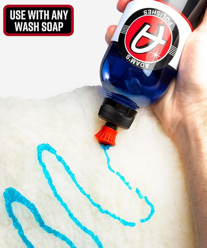 Adam's Polishes 10 Professional Wool Wash Pad - Plush Synthetic Car Wash Pad is Gentle On Auto Paint Without Worry of Scratches or Swirls - Car Soap & Wax Safe Detailing Tool for Car or Truck
