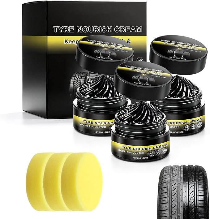 Car Tire Ceramic Coating, 2026 Powerful Wheel Cleaning Refurbish Wax with UV Blocking Dust, Tyre Nourish Cream, Tire Shine Cream for Long-Lasting Auto Care (3pcs)
