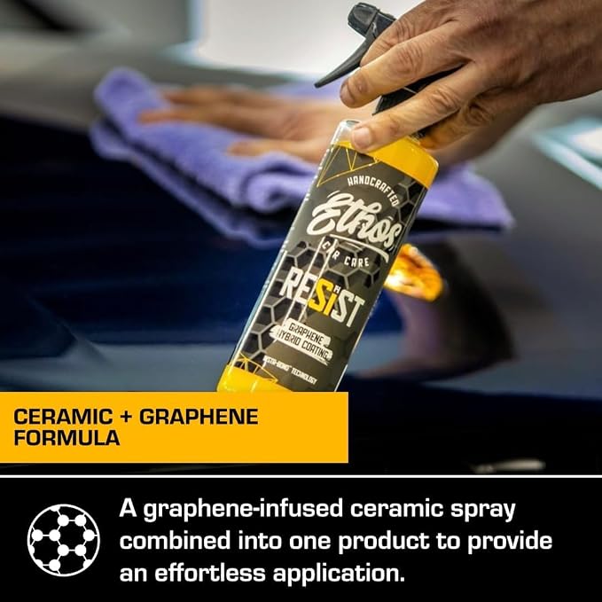 Ethos RESIST Graphene Spray Coating for Cars – Graphene Ceramic Coating Spray, Extreme Hydrophobic Protection, Gloss Enhancement, Ceramic Coating for Cars (16oz (2 Pack))