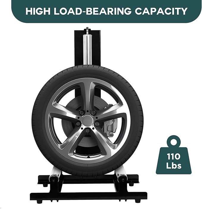 biosp Rolling Wheel Detailing Stand, Heavy Duty Polishes Wheel Cleaning Stand for Ceramic Coating, Applying Tire Shine & Car Wheel Wash fo Auto Repair Shop Garage