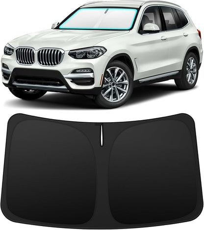 INSAUTO Custom Fit Windshield Sun Shade Accessories for BMW X3 2018-2026, Foldable Front Window Sunshade, UV & Heat Reflector, Keeps Interior Cool, Includes Storage Bag