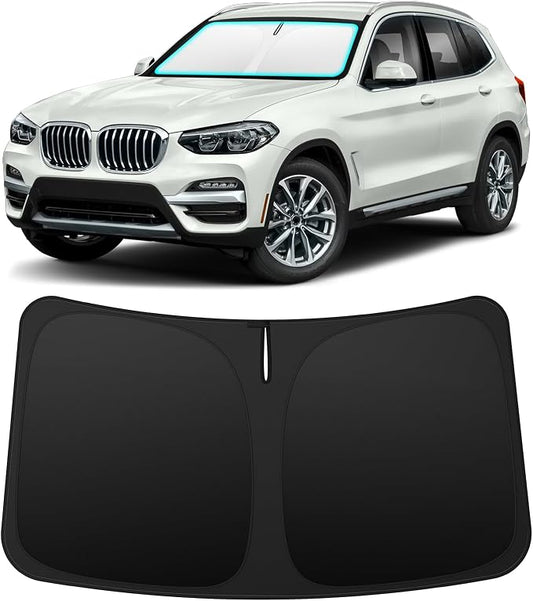 INSAUTO Custom Fit Windshield Sun Shade Accessories for BMW X3 2018-2026, Foldable Front Window Sunshade, UV & Heat Reflector, Keeps Interior Cool, Includes Storage Bag