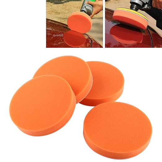 10 pcs 6 inch Sponge Polishing Waxing Buff Pads Set Kit for Car Polisher Buffer Orange (6'' 10PCS)