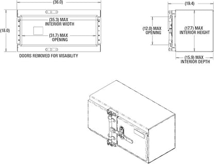 Buyers Products 1762600, 18x18x36 Smooth Aluminum Underbody Truck Tool Box with Double Barn Door, Cam‑Lock Hardware, Rain Gutter Seal, Universal Mount Storage for Flatbed and Trailer Use