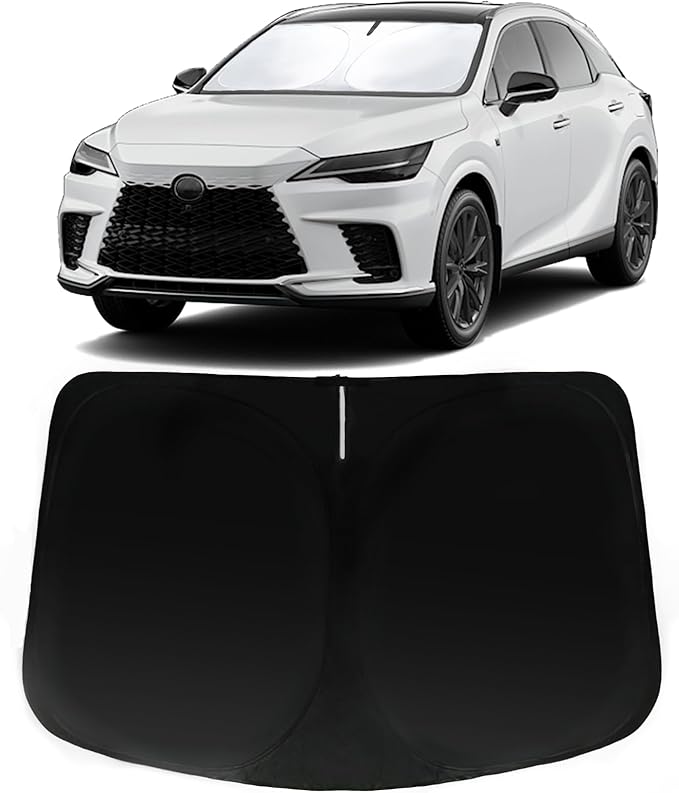 Windshield Sun Shade for Lexus RX 2010-2015, 2023-2024 RX350/RX350h/RX450h/RX500h, Car Front Window Sunshade with 240T Sun Visor Protector Blocks UV Rays Heat Sun Shield Accessories