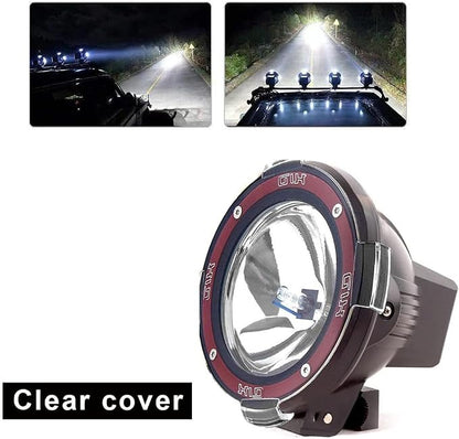 7 Inch HID Offroad Light Spot Beam 12-24V55W HID Fog Driving Work Lamp Clear and Amber Cover 4x4 Off-Road Rally Round Fog Lighting For Truck SUV ATV