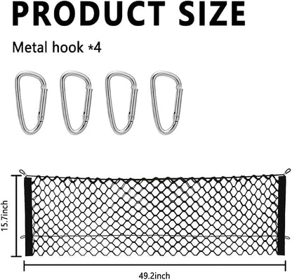49" x 15.7" Truck Bed Organizer,Elastic Shrink Truck Cargo Net with 4 Metal Hooks Keep Truck Interior Tidy,Truck Bed Storage Hold Many Items Compatible with Chevrolet,Ford,GMC (XL 49"x15.7")