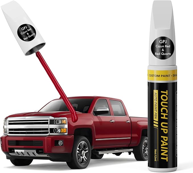 (Cajun Red/Red Quartz (GPJ) Car Touch Up Paint for GMC, Car Paint Scratch Repair Kit, Quick & Easy Solution, 2 in 1 Scratch Remover Pen with Color-Matched