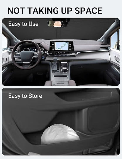 Proadsy Windshield Sun Shade for Sienna Mini Van 2021-2025 2026 4-Layer Foldable Front Sunshade Protector Sun Visor Blocks UV Rays Keep Car Cooler