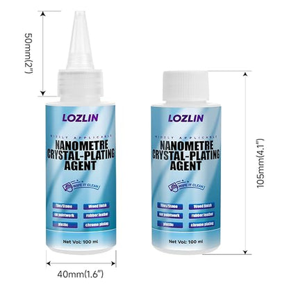 LOZLIN Nano Clear-Crystal Coating Multi-Surface Protector for Marble Granite Tile Countertop, Car Paint Wood Plastic Leather Ceramic Shine & Scratch Stain Protection-100ml