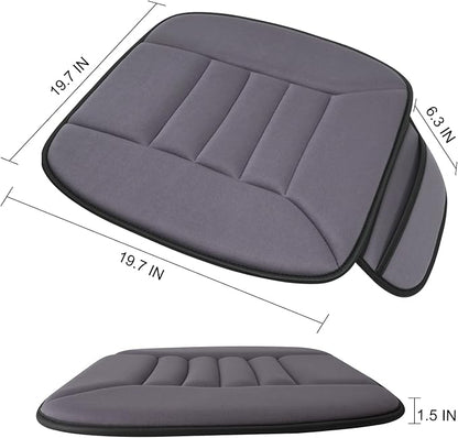 Lofty Aim Premium Car Seat Cushion, Driver Cushion with Comfort Memory Foam & Non-Slip Rubber Bottom, Car Seat Pad Works with 95% of Vehicles and Office Chair or Home (Grey)