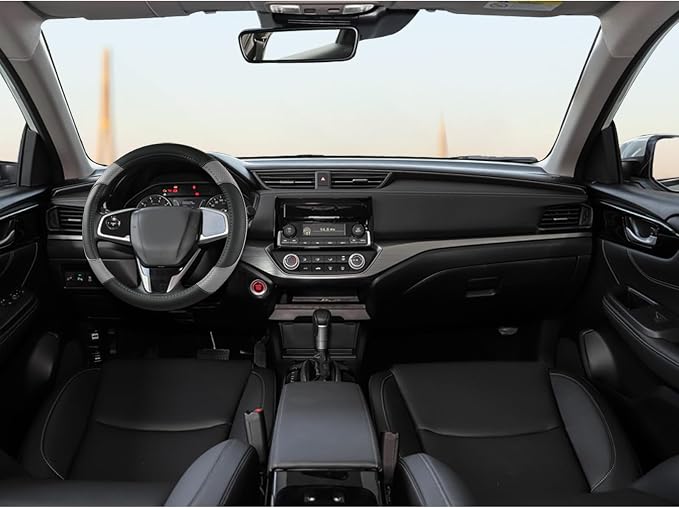GIANT PANDA Steering Wheel Cover for Honda Civic(2006-2015),CR-Z, Insight, S2000 (Gray+Black-Small Size)