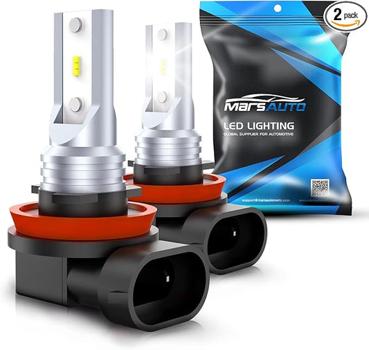 Marsauto H11 H8 H16 LED Fog Light Bulbs, 6000k Xenon White, Superior Bright CSP Chips 360-degree Illumination DRL, Halogen Bulbs Replacement for Cars,Trucks, Side Marker & Parking Light Combos