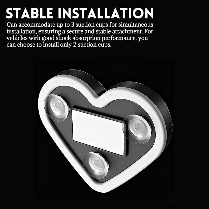 Romantic Heart-Shaped Car LED Ambient Light - Solar & Type-C Powered, 5 Lighting Modes, Universal Fit, for Women (Ice Blue)