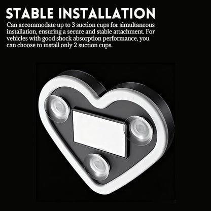 Romantic Heart-Shaped Car LED Ambient Light - Solar & Type-C Powered, 5 Lighting Modes, Universal Fit, for Women (Ice Blue)