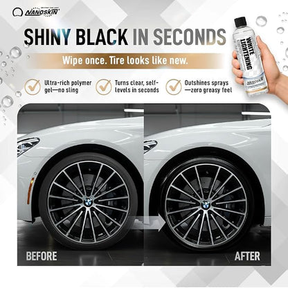 Nanoskin WHITE LIGHTENING Premium Dressing 1 Gallon – Universal Thick Wipe-On Dressing for Car Detailing | Works on Tire, Vinyl, Rubber, Plastic & Trim | Safe for Cars, Trucks, Motorcycles, RVs & More