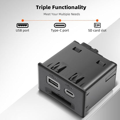 Console USB Port Replacement 13525431 Compatible with Chevy Silverado 1500 2019/Blazer 2019,3-Port USB Adapter Upgrade for GMC Sierra 1500 2019/ Acadia 2020,Replace 13529869