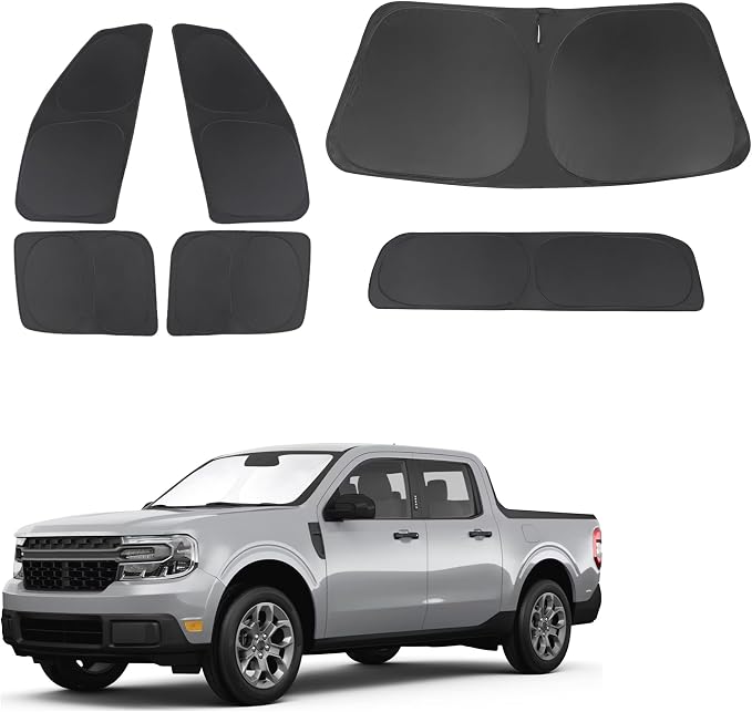 TINGLU Window Shades for Ford Maverick 2022-2025 2026 Accessories Car Side Full Windows Rear Triangular Windshield Sun Shade Sun UV Rays & Privacy Protection for Camping 6PCS