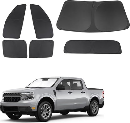 TINGLU Window Shades for Ford Maverick 2022-2025 2026 Accessories Car Side Full Windows Rear Triangular Windshield Sun Shade Sun UV Rays & Privacy Protection for Camping 6PCS