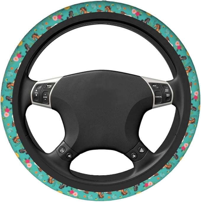 Horse Steering Wheel Covers Non Slip Neoprene Universal 15 Inch Steering Wheel Protector Car Cover for Men Women