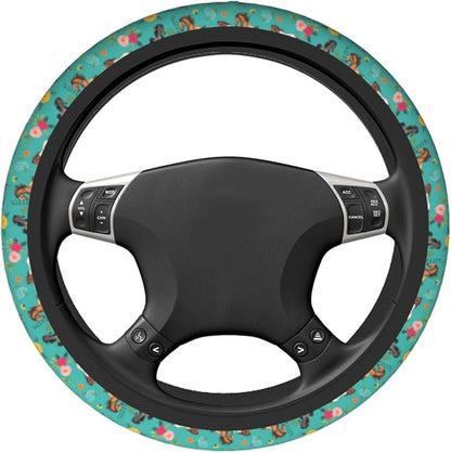 Horse Steering Wheel Covers Non Slip Neoprene Universal 15 Inch Steering Wheel Protector Car Cover for Men Women