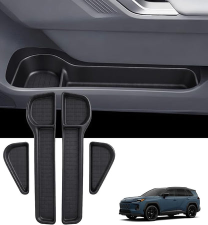 4PCS Door Side Organizer Storage Tray for Toyota RAV4 Interior Accessories, Front & Rear Door Storage Insert Tray for 2026 RAV 4, Black