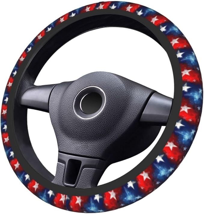 4th of July Steering Wheel Covers Non Slip Neoprene Universal 15 Inch Steering Wheel Protector Car Cover for Men Women