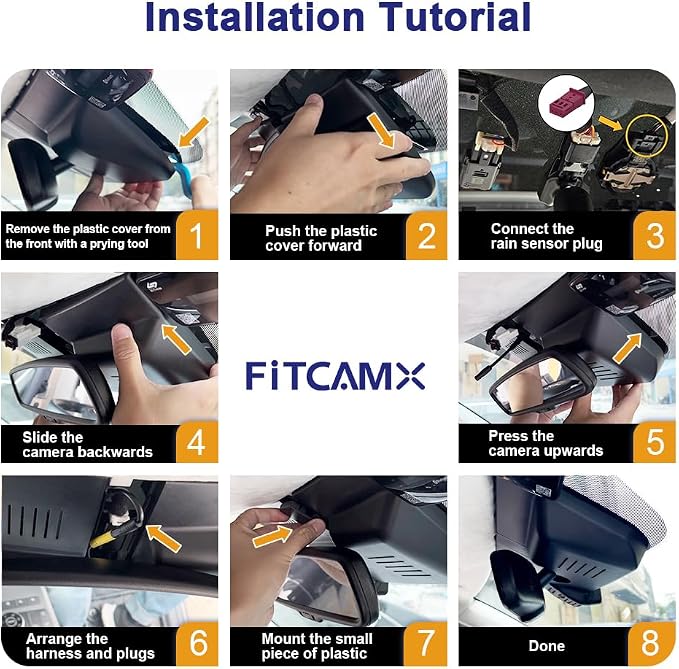 Fitcamx Front 2K+Rear 1080P Dash Cam Adapts for Hyundai Santa Fe 2024-2026 (Part No#P6000), Integrated OEM Look, Dual HD Video, WiFi & APP, Loop Recording, Gravity Sensor, Easy to Use, 64GB Card