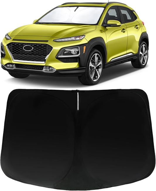 Windshield Sun Shade for 2018-2023 Hyundai Kona, Car Front Window Sunshade with 240T Sun Visor Protector Blocks UV Rays Heat Sun Shield Accessories
