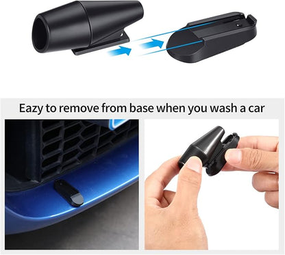 10 Pcs Deer Whistles Horns Deer Avoids Collisions Vehicles Wind Activated Ultrasonic Warning for Car Motorcycles(Black)