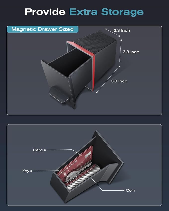 CDEFG UPGRADED for Ford Maverick 2022-2024 Center Console Screen Storage Drawer w/Magnet Design Slides Smoothly - Maverick 8" Screen Cubby Storage Box - for 2022-2024 Maverick Accessories