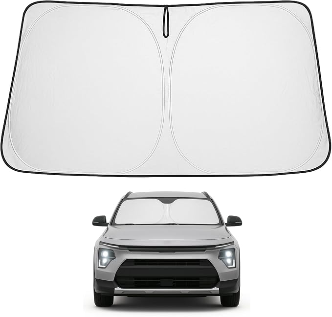Proadsy 2026 Upgrade Front Windshield Sun Shade Foldable Sunshade Protector Custom Fit 2017-2022 Kia NIRO Accessories