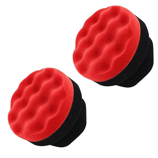 IPELY 2 Pack Large Red Tire Shine Applicator Pad, Durable and Reusable Hex-Grip Tire Dressing Applicator Pad
