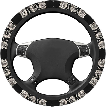 Car Steering Wheel Cover with Anti-Slip Lining, Universal 15 inch Wheel Cover, Fashion Car Interior Accessories for Women Men - Bald Eagle
